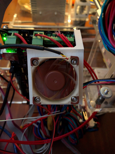 Fan mount installed on printer